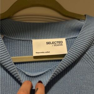 Light Blue Ribbed Sweater